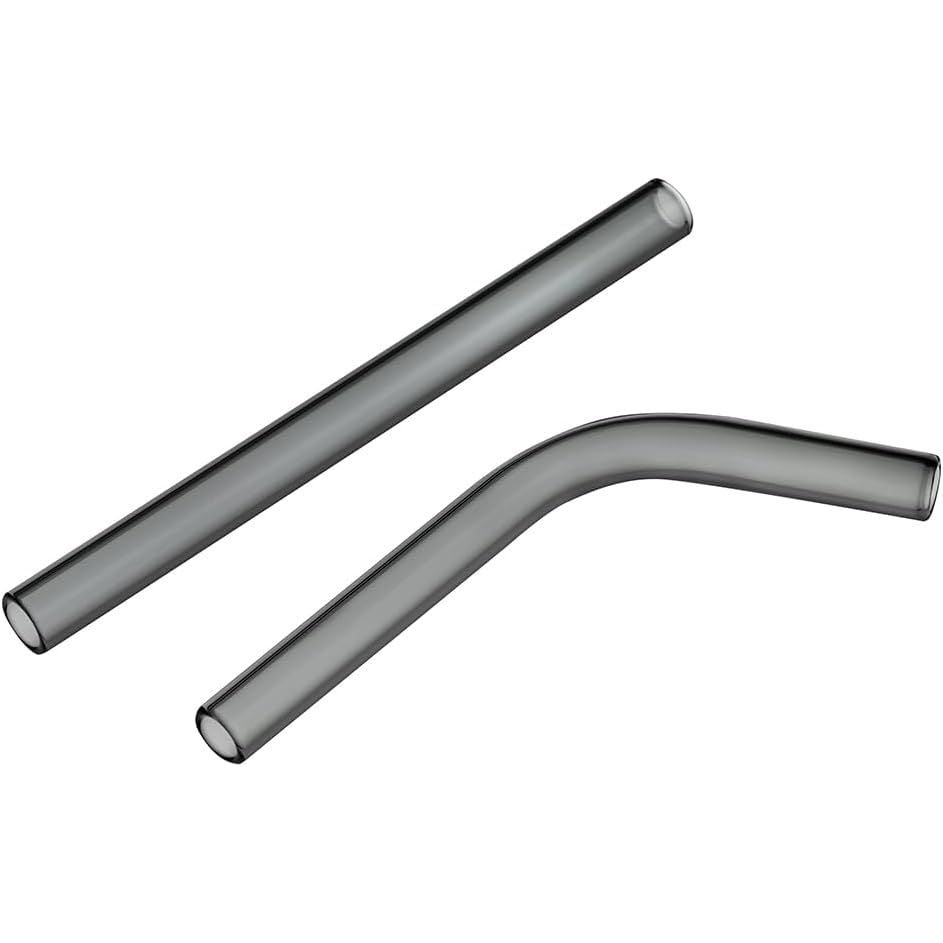 Ensemble d’Accessoires pour vaporisateur avec tiges à long Embout buccal en verre pour POTV LOBO et ONE - 1 coudée et 1 droite, semi-noires (120 mm)