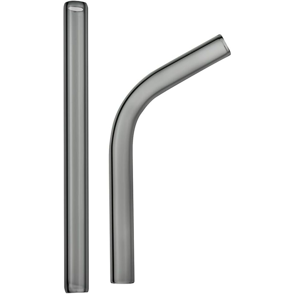 Lot de 2 embouts buccaux longs en verre pour vaporisateurs POTV LOBO et ONE - 1 coudé et 1 droit, semi-noirs (120 mm)